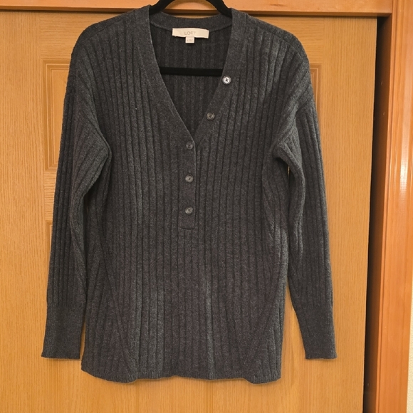 LOFT Sweaters - LOFT Dark Gray V-Neck Sweater